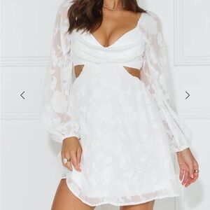 NEW Hello Molly Dainty Long Sleeve Mini Dress White
